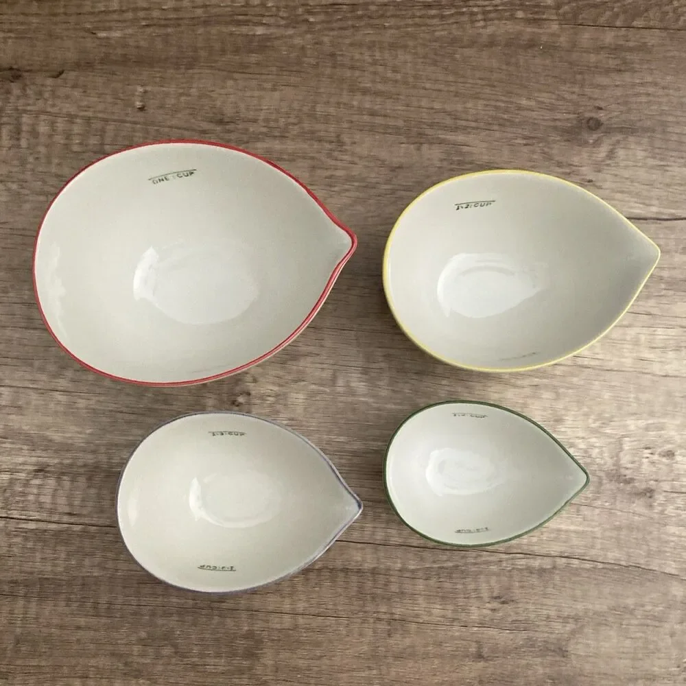Pier 1 Floral Measuring Cups Hand Painted Cottagecore Boho Nesting